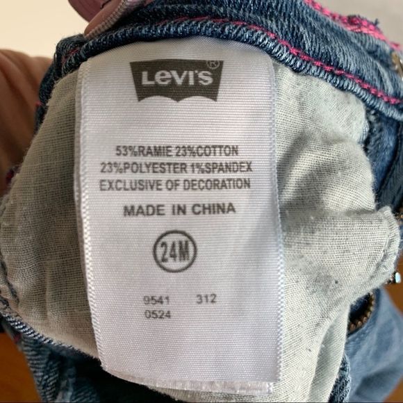 Levi’s Flare Jeans Toddler Belted Sequins Stars Sz 24M Rocker Boho Y2K - Picture 4 of 5